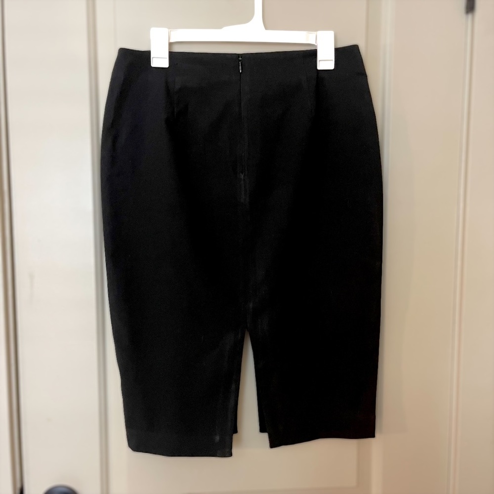 Banana Republic Black Pencil Calf Length Business Casual MIDI Skirt Size 8